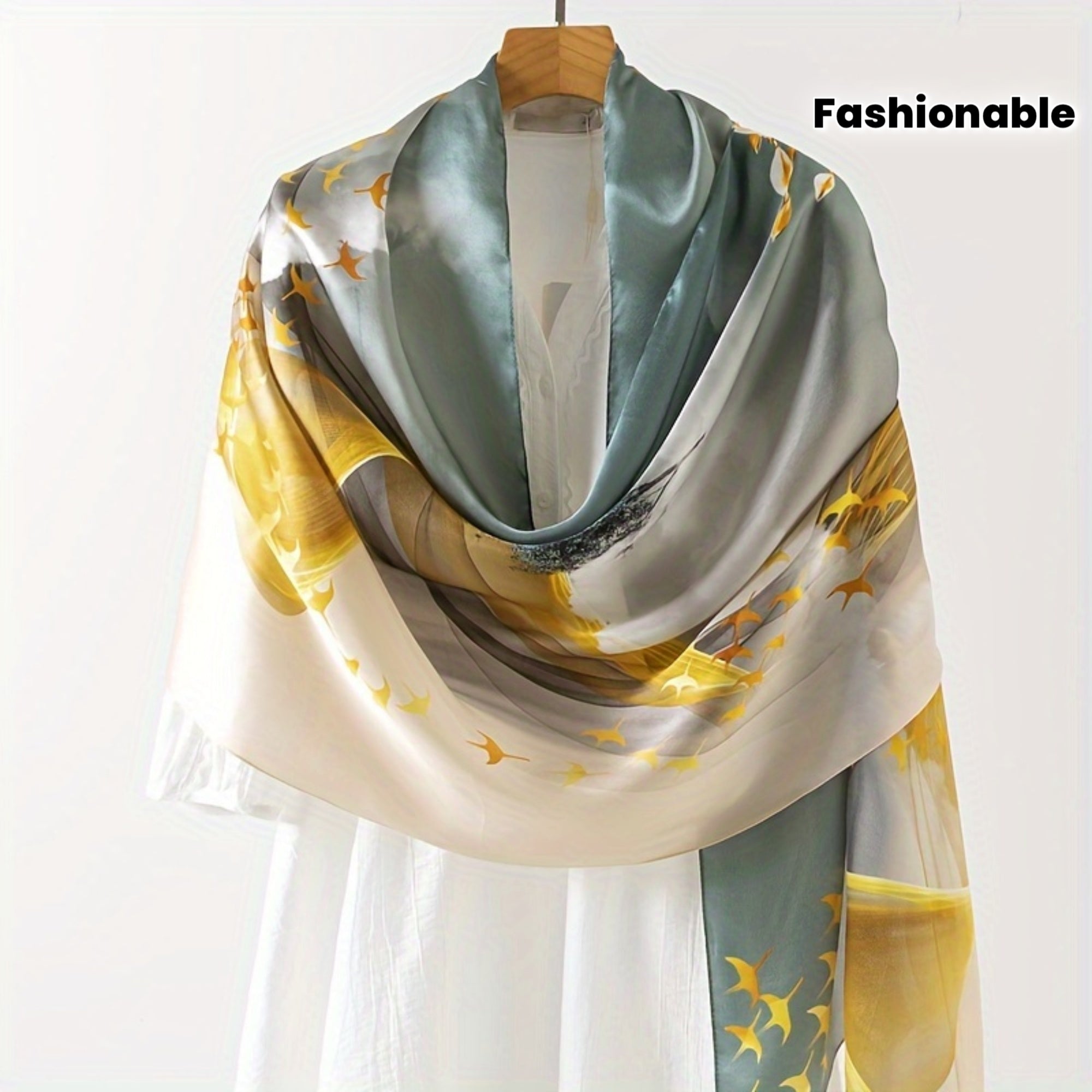 67.7in*20.87in Chinese Vintage Print Silk Scarf, 100% Mulberry Silk Women's Shawl Wrap Suitable for Various Styles, Fashionable High-End Lightweight Silk Smoothness, Excellent Breathability, Soft, Ideal Holiday Gift