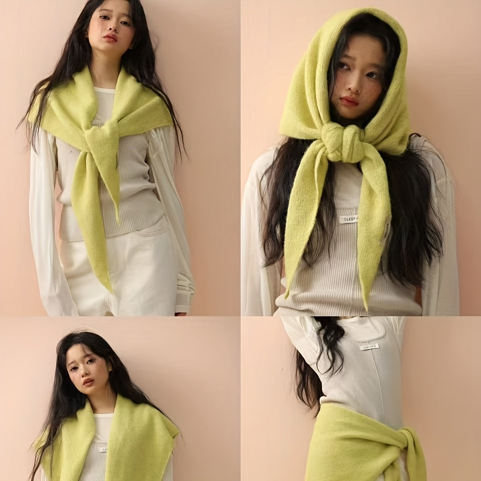2025 New Triangle Scarf Shawl for Women, Autumn and Winter Headscarf, Multifunctional Warm Versatile Scarf