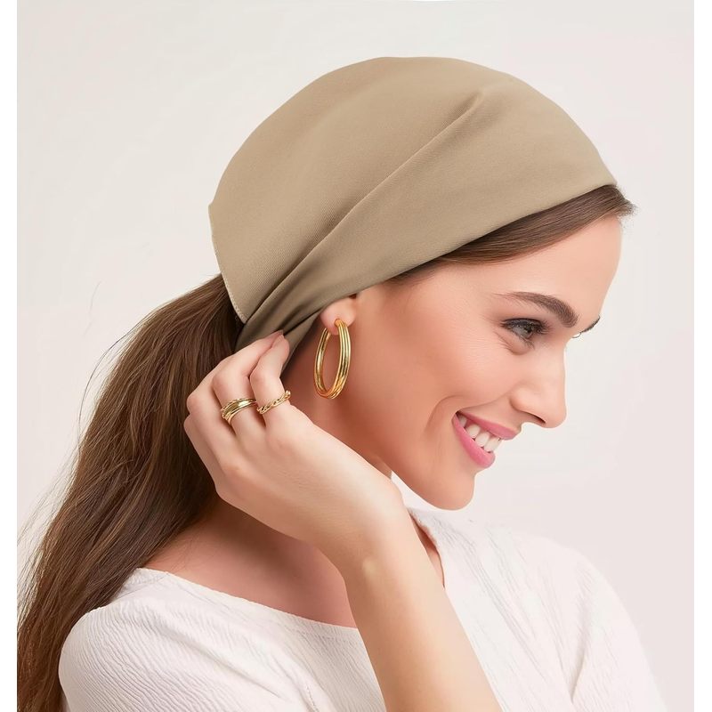 HBselect 4PCS Bandanas for Women Boho Head Bands Tie-Back Triangle Head Scarf Head Kerchief for Girls with 2 Snap Hair Pins