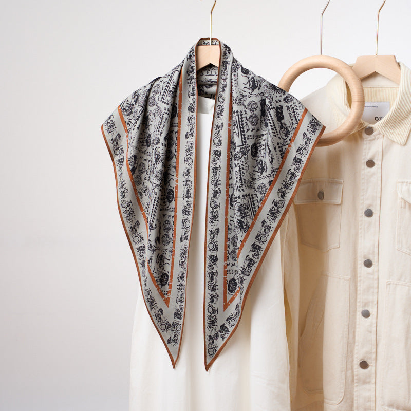 Trendy Luxury Triangular Scarf, Vintage-Style Windbreaker Curtain Waist Tie, Stylish Faux Wrap, Ladies' Triangular Shawl