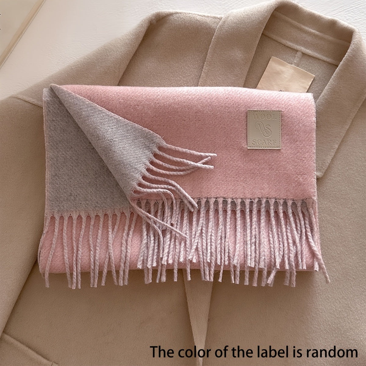 1pc Fringe Scarf, 12.99x72.83inch Slim Elegant Size, Camel Turmeric Pink Brown Maroon Burgundy Six Colors Available, Double-Sided Soft Skin-Friendly Warm, Fringe Trim Dynamic Fashion, Essential for Ins-Style European and American Street Photography