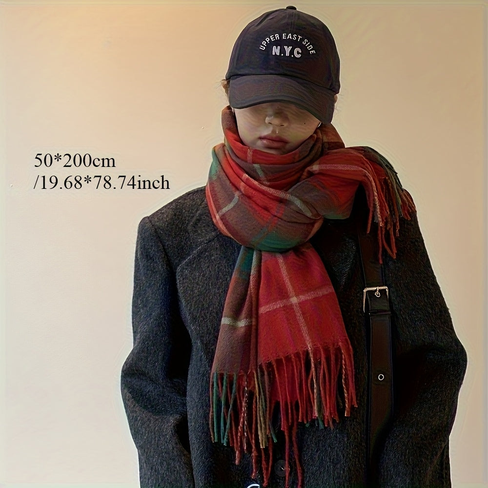 Classic British Australian Wool Wool Scarf | Vintage Striped Unisex Winter Warm Scarf, Extra-Large Length, Tassel Edges, Soft Texture, Windproof, Ideal for Outdoor, Hand Wash Only