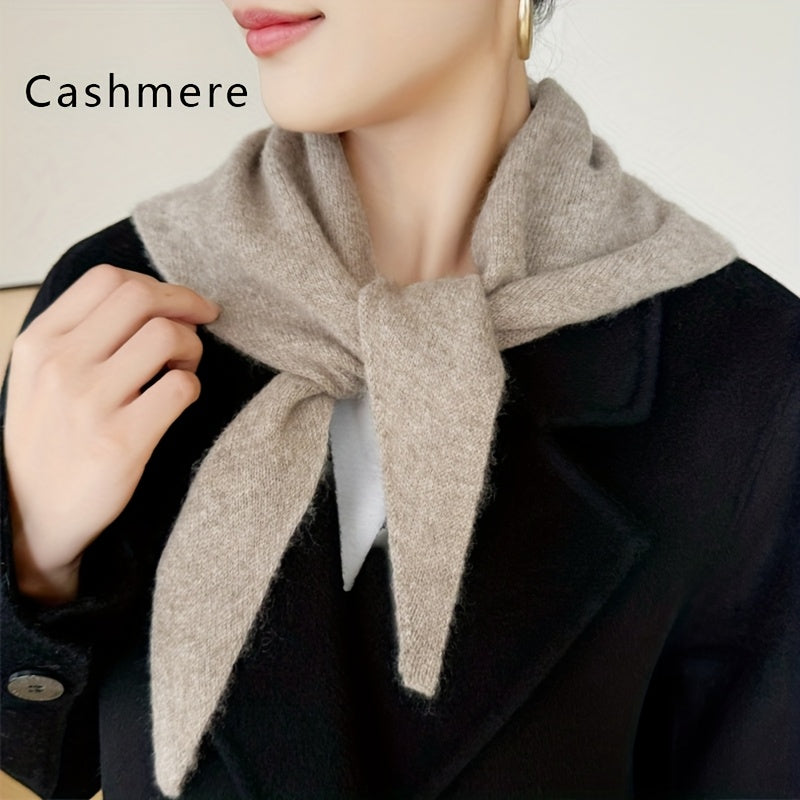 Cashmere Triangle Scarf - Elegant Solid Color Winter Warm Neck Wrap, Soft Breathable Cashmere Fabric Suitable for Office, & Casual Attire - Non-Stretchy Sophisticated Scarf for Professional & Special Occasions