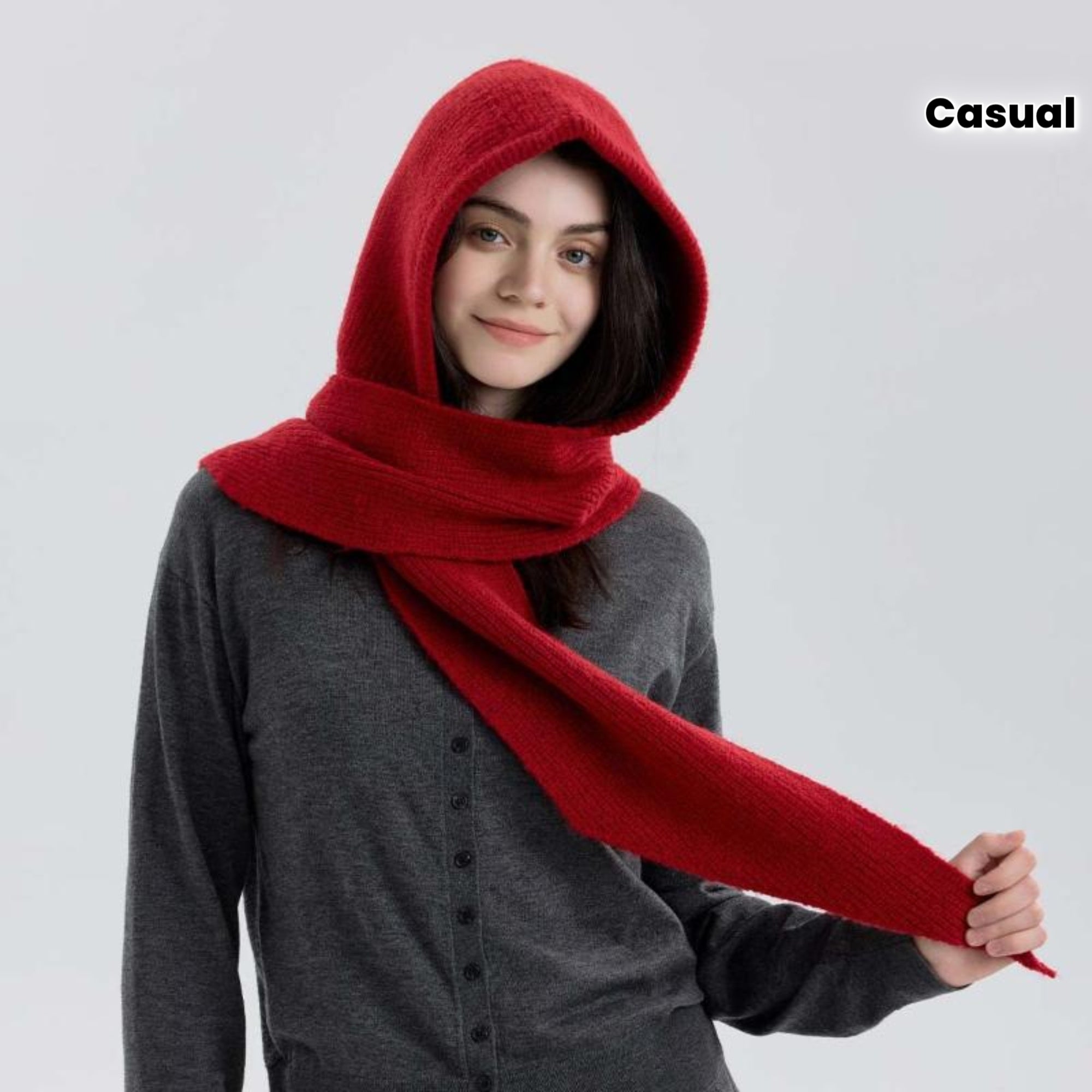 1pc Retro Scarf with Hood | Warm & Cozy Neck Warmer for Women | Winter Outdoor\u002FSkiing\u002FCasual Wear | Holiday Season Gift | Elegant Triangle Scarf