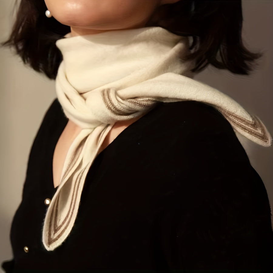 Women' & Men' 100% Australian Scarf - Soft Warm Winter Striped Elegant Neck Wrap Suitable for Casual Outdoors, Office, Travel - Breathable Scarf for Weather Accessory (Unisex)