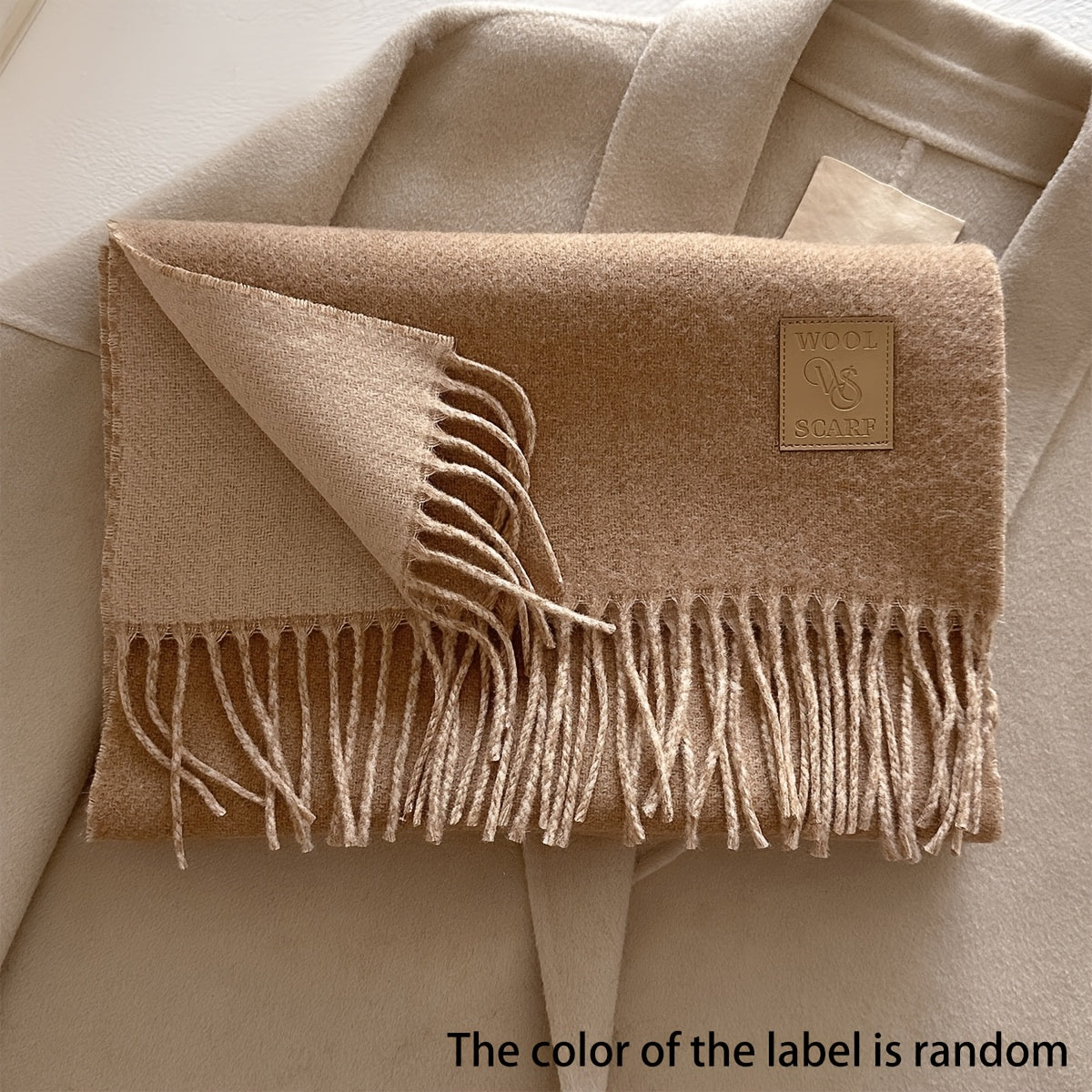 1pc Fringe Scarf, 12.99x72.83inch Slim Elegant Size, Camel Turmeric Pink Brown Maroon Burgundy Six Colors Available, Double-Sided Soft Skin-Friendly Warm, Fringe Trim Dynamic Fashion, Essential for Ins-Style European and American Street Photography