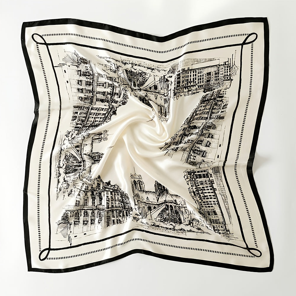 34.65-Inch Large Women's Silk Scarf, 100% Mulberry Silk, Fashionable Square Scarf, Soft and Highly Breathable, Suitable for Matching Various Clothes and Bags, Can Also Be Used as a Shawl or Headscarf, All-Season Use, Premium Timeless