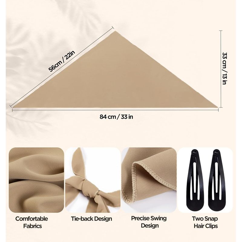 HBselect 4PCS Bandanas for Women Boho Head Bands Tie-Back Triangle Head Scarf Head Kerchief for Girls with 2 Snap Hair Pins