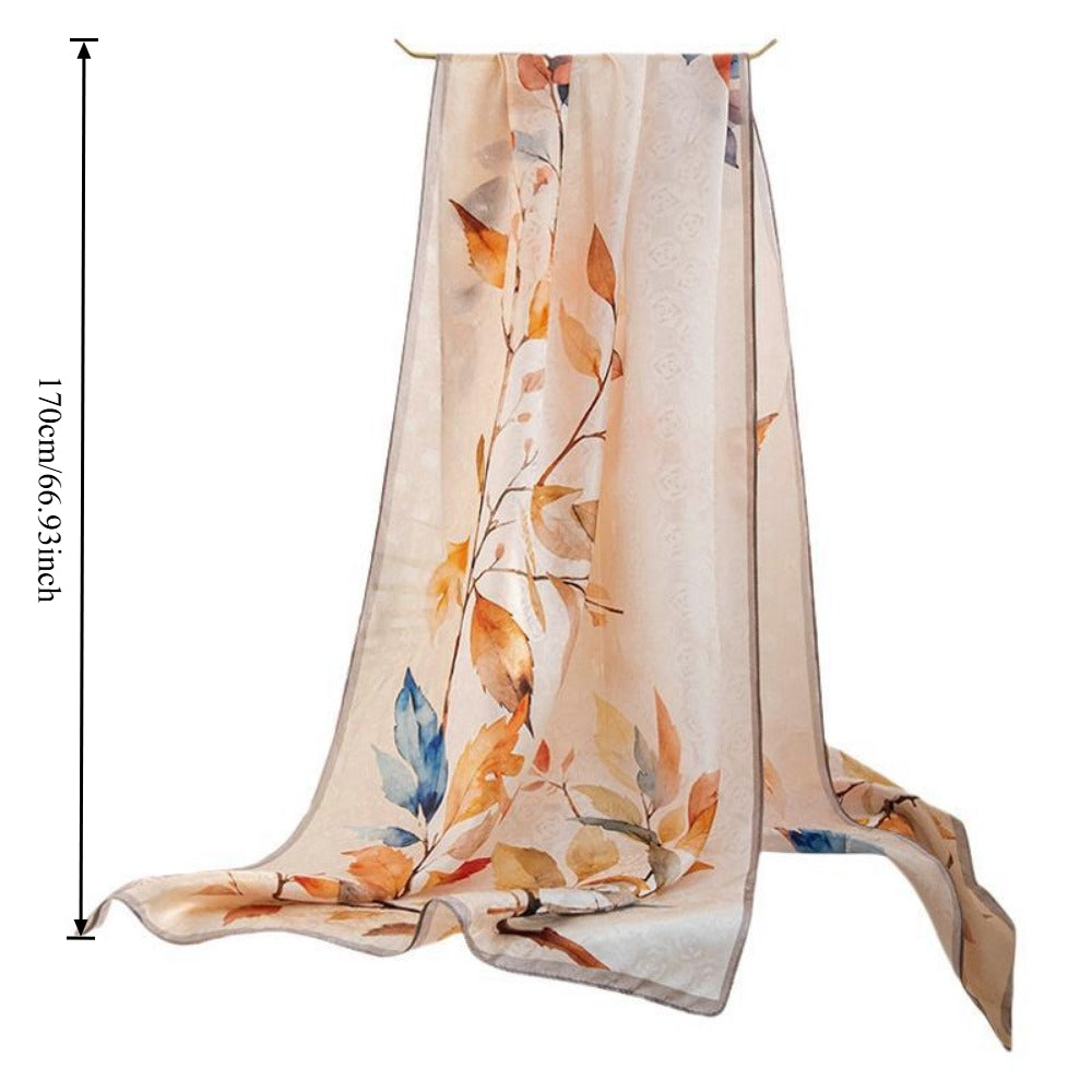 Women's Large Bohemian Shawl Scarf Suitable for - Silk-Spun & Warmth, Elegant Floral Jacquetta Scarves for Travel, Business or Valentine's Gift
