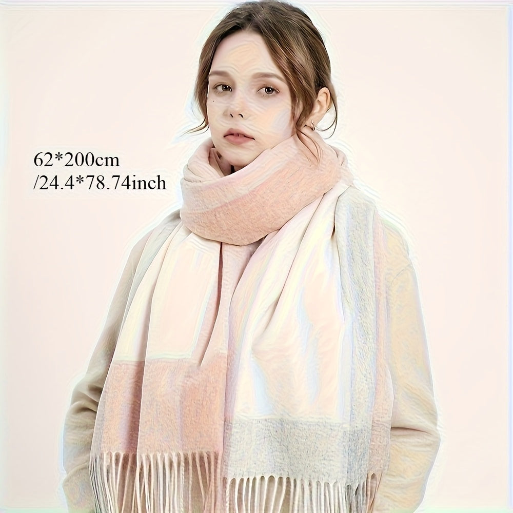 Classic British Australian Wool Wool Scarf | Vintage Striped Unisex Winter Warm Scarf, Extra-Large Length, Tassel Edges, Soft Texture, Windproof, Ideal for Outdoor, Hand Wash Only