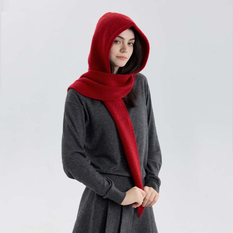 1pc Retro Scarf with Hood | Warm & Cozy Neck Warmer for Women | Winter Outdoor\u002FSkiing\u002FCasual Wear | Holiday Season Gift | Elegant Triangle Scarf