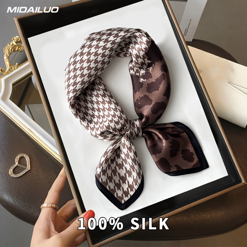 MIDAILUO 100% mulberry silk scarf 25.59 * 25.59 inch breathable square scarf decorative square scarf elegant accessory non stretchable suitable for outdoor decorative accessories