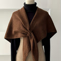 New Style Women's Wool-Blend Triangle Large Shawl Scarf, Thickened Wrap for Outer Wear, Warm Shoulder-Covering Accessory