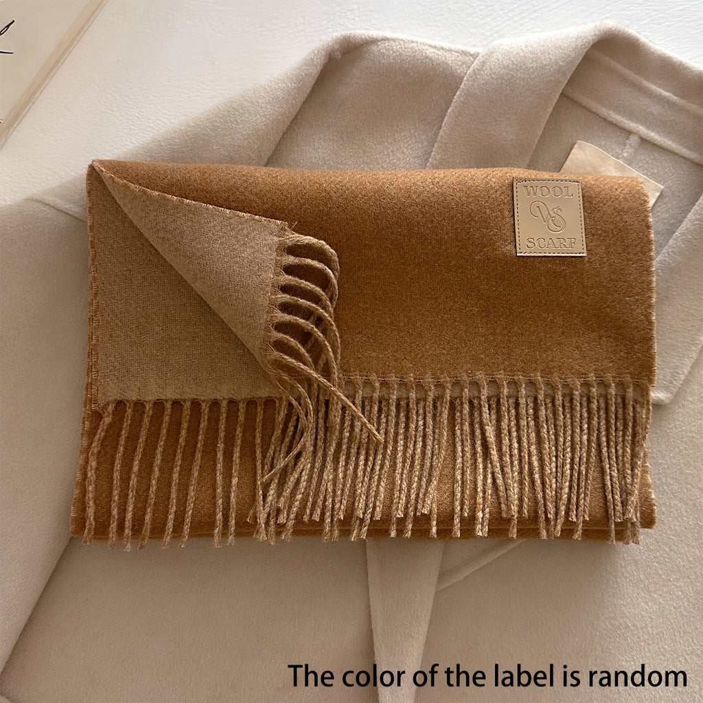 1pc Fringe Scarf, 12.99x72.83inch Slim Elegant Size, Camel Turmeric Pink Brown Maroon Burgundy Six Colors Available, Double-Sided Soft Skin-Friendly Warm, Fringe Trim Dynamic Fashion, Essential for Ins-Style European and American Street Photography