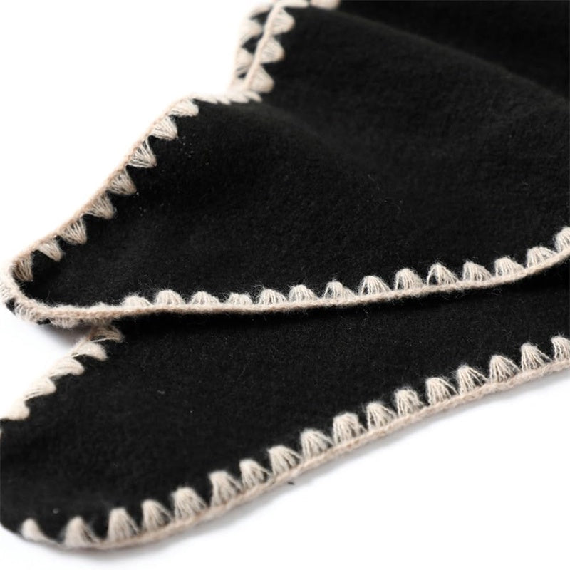 Rungion Womens Winter Triangle Scarf Shawl Winter Solid Poncho Capes Large Warm Shawl Neckerchief Wraps