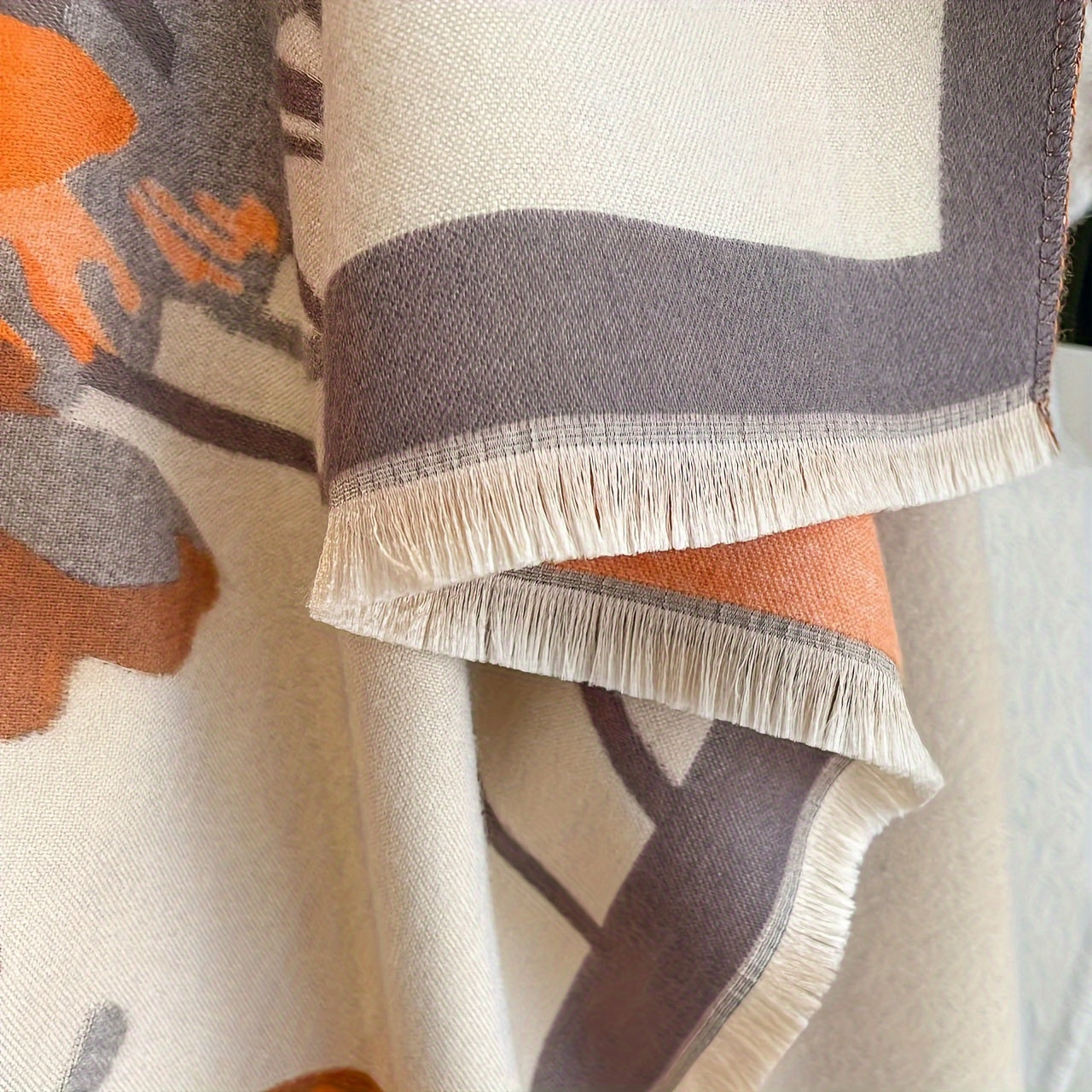 New Korean-style Double-sided Printed Scarf for Women, Thickened Winter Warm Neck Wrap, Fashionable Shawl Scarf