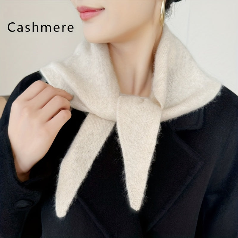 Cashmere Triangle Scarf - Elegant Solid Color Winter Warm Neck Wrap, Soft Breathable Cashmere Fabric Suitable for Office, & Casual Attire - Non-Stretchy Sophisticated Scarf for Professional & Special Occasions