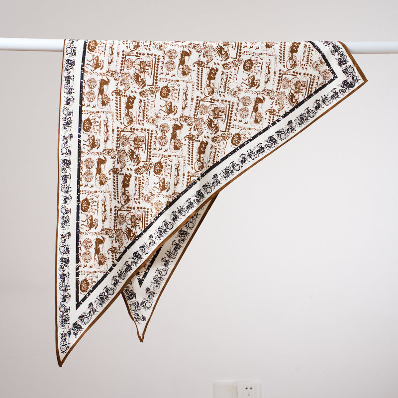 Trendy Luxury Triangular Scarf, Vintage-Style Windbreaker Curtain Waist Tie, Stylish Faux Wrap, Ladies' Triangular Shawl