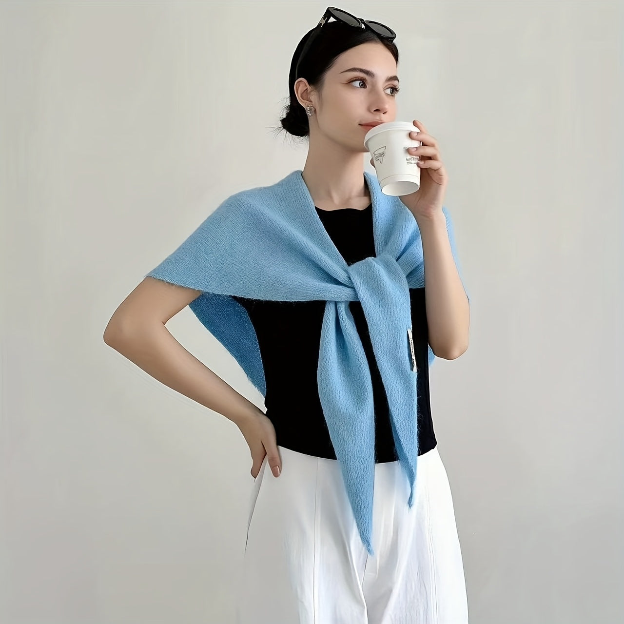 2025 New Triangle Scarf Shawl for Women, Autumn and Winter Headscarf, Multifunctional Warm Versatile Scarf