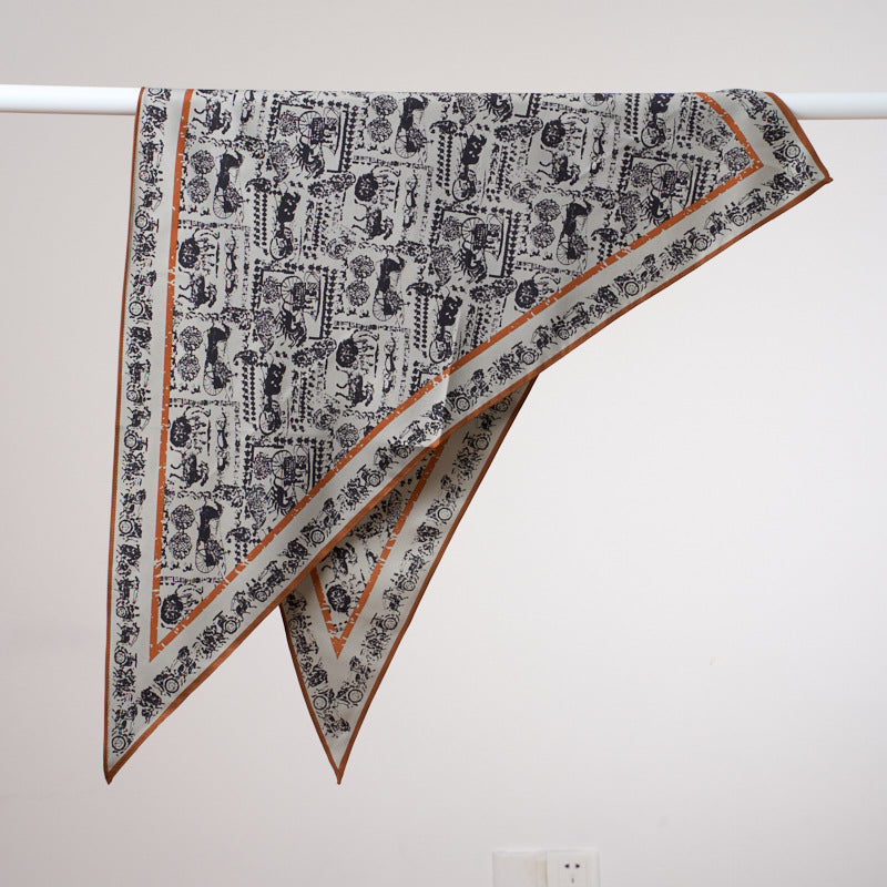 Trendy Luxury Triangular Scarf, Vintage-Style Windbreaker Curtain Waist Tie, Stylish Faux Wrap, Ladies' Triangular Shawl