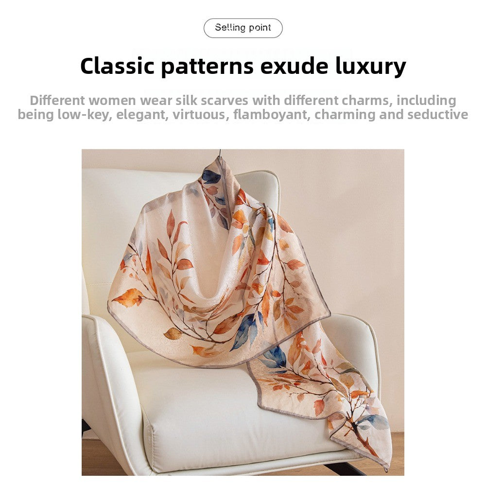 Women's Large Bohemian Shawl Scarf Suitable for - Silk-Spun & Warmth, Elegant Floral Jacquetta Scarves for Travel, Business or Valentine's Gift