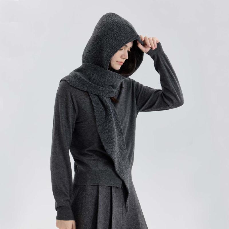 1pc Retro Scarf with Hood | Warm & Cozy Neck Warmer for Women | Winter Outdoor\u002FSkiing\u002FCasual Wear | Holiday Season Gift | Elegant Triangle Scarf