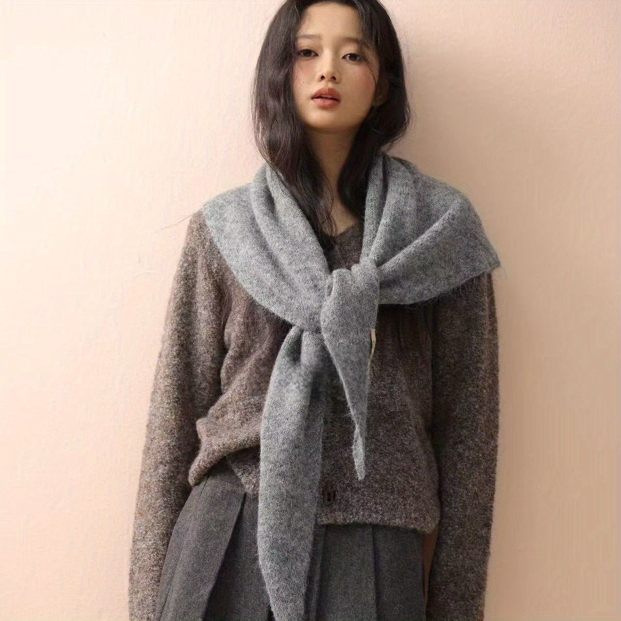 2025 New Triangle Scarf Shawl for Women, Autumn and Winter Headscarf, Multifunctional Warm Versatile Scarf