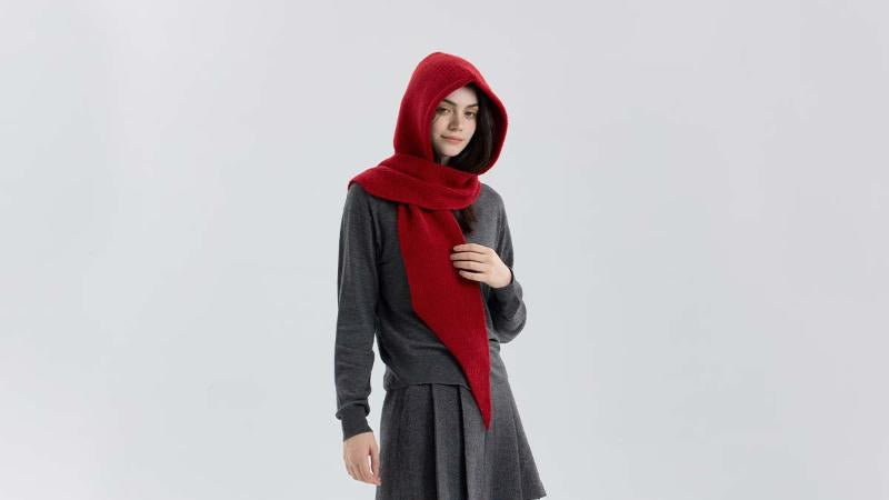 1pc Retro Scarf with Hood | Warm & Cozy Neck Warmer for Women | Winter Outdoor\u002FSkiing\u002FCasual Wear | Holiday Season Gift | Elegant Triangle Scarf