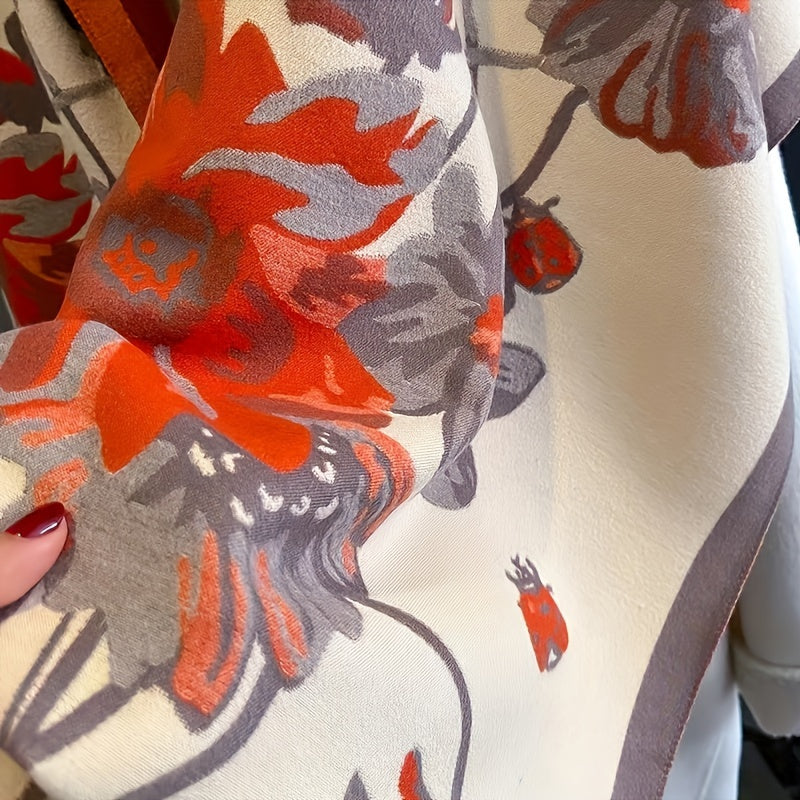 New Korean-style Double-sided Printed Scarf for Women, Thickened Winter Warm Neck Wrap, Fashionable Shawl Scarf