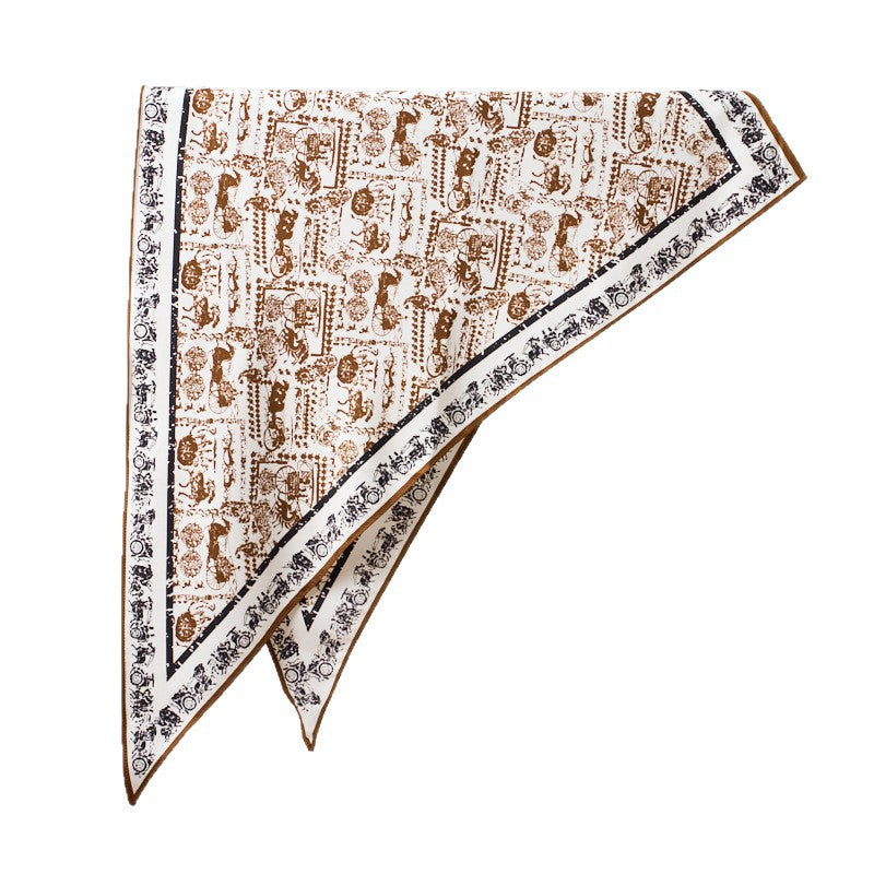 Trendy Luxury Triangular Scarf, Vintage-Style Windbreaker Curtain Waist Tie, Stylish Faux Wrap, Ladies' Triangular Shawl