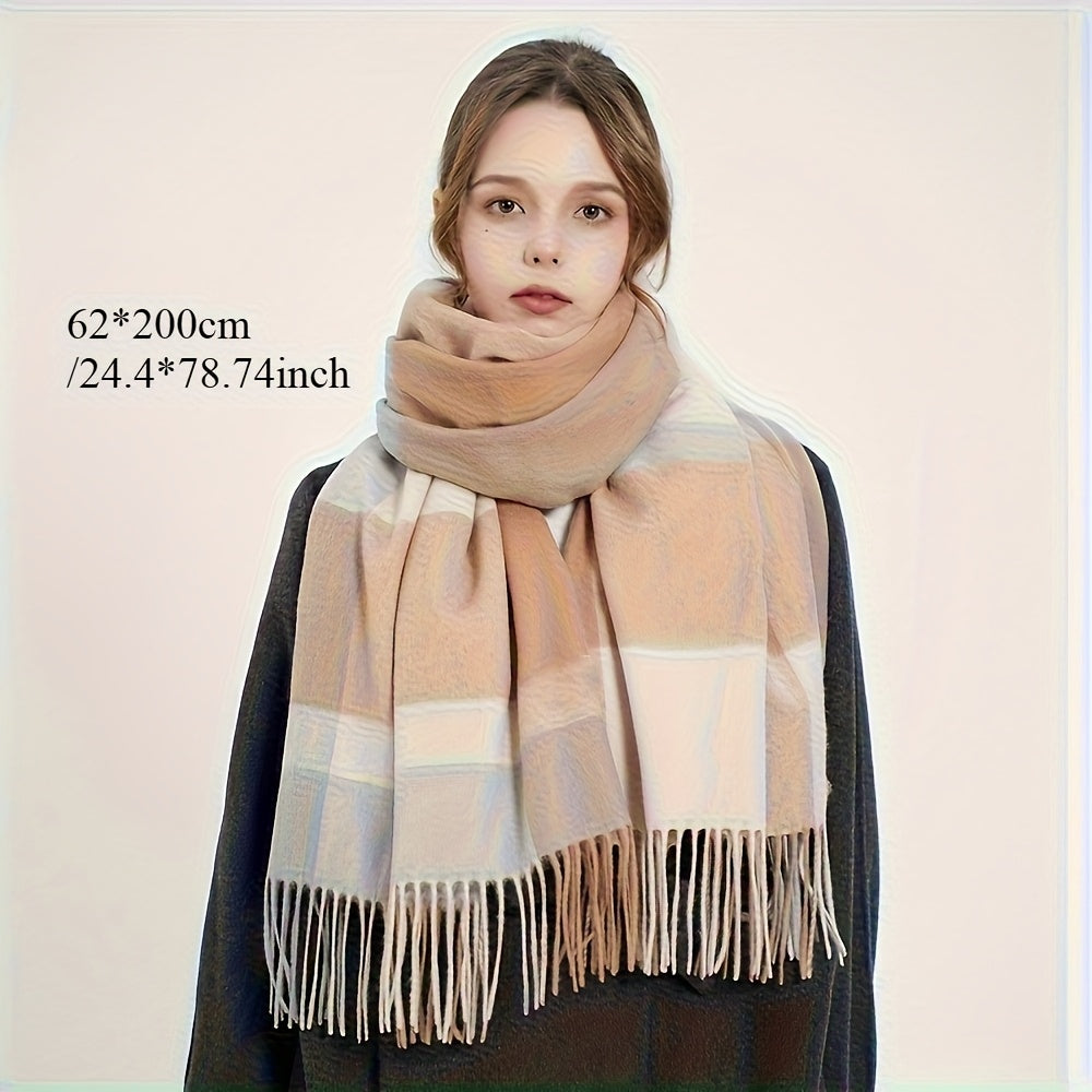 Classic British Australian Wool Wool Scarf | Vintage Striped Unisex Winter Warm Scarf, Extra-Large Length, Tassel Edges, Soft Texture, Windproof, Ideal for Outdoor, Hand Wash Only