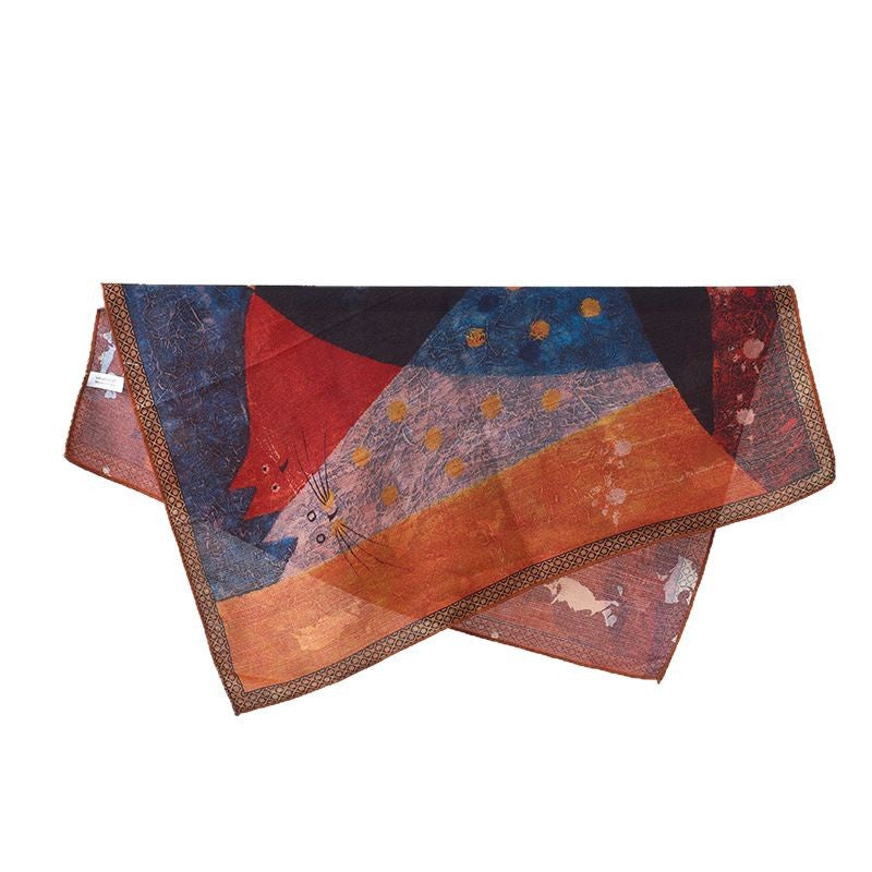 Women'S Luxury Scarf - Elegant Two-Sided Red Brown\u002F Patterns, Soft Non-Stretchy Elegant Wrap for Formal & Everyday Outfits - Versatile Neck Scarf Shawl for Parties, Office, Travel - Ideal Gift for Women, Mini Scarf for Women