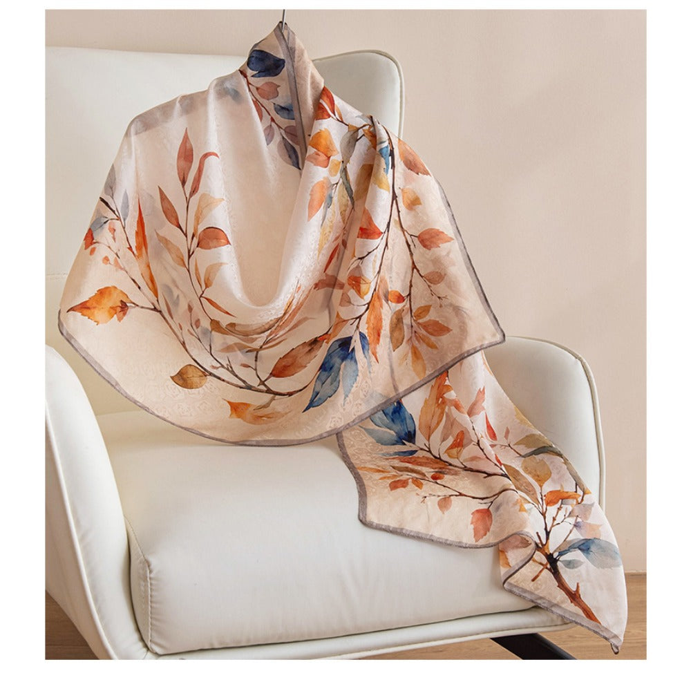 Women's Large Bohemian Shawl Scarf Suitable for - Silk-Spun & Warmth, Elegant Floral Jacquetta Scarves for Travel, Business or Valentine's Gift